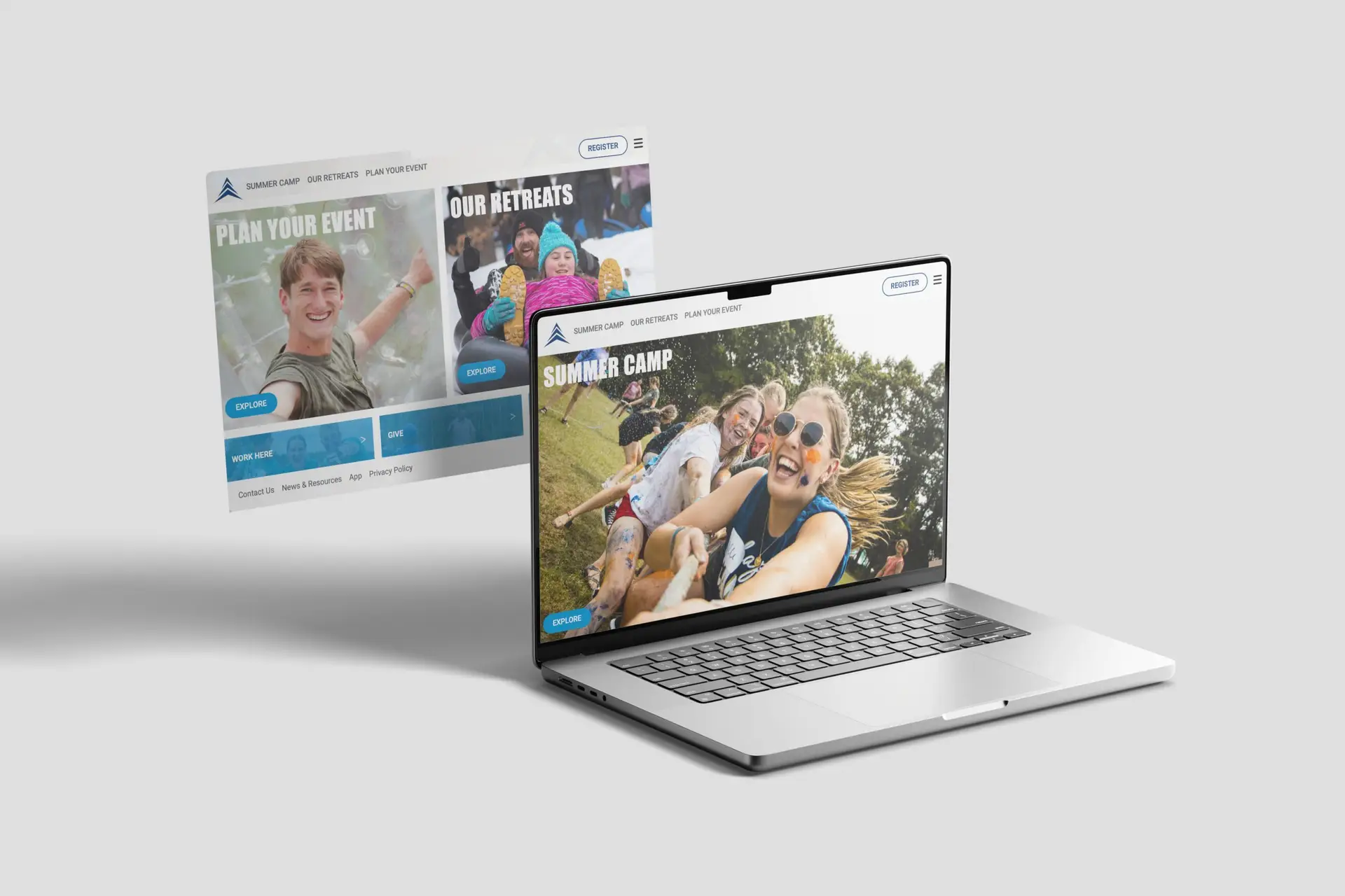 camp website redesign